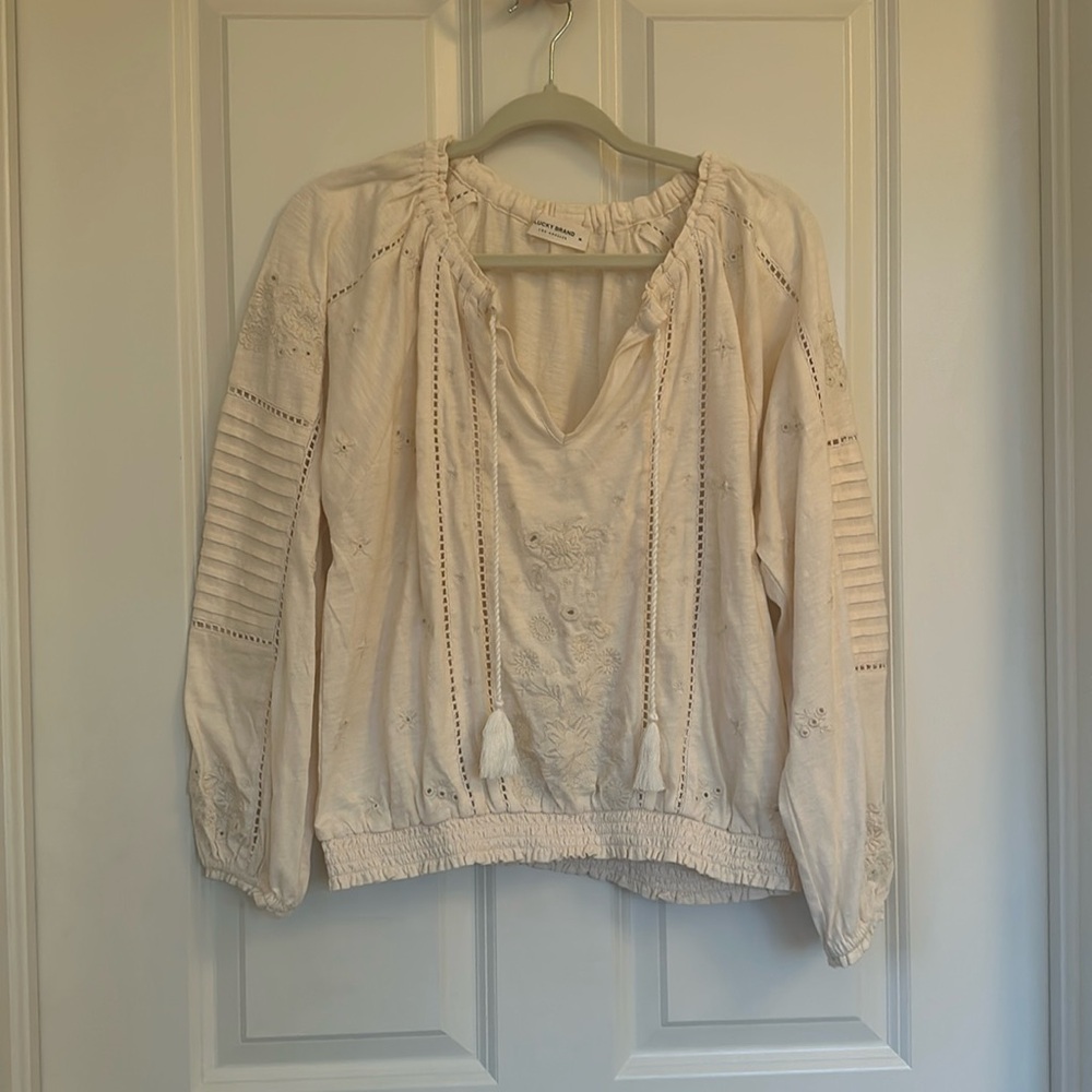 Lucky Brand Cream Top NWOT